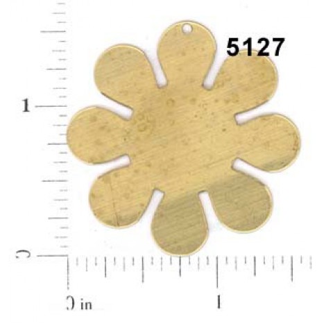 40mm Large Raw Brass Flower Blank w/hole - Pack of 2
