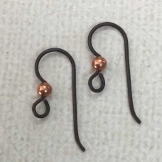 20ga TierraCast Niobium Copper Earwires w/3mm Bright Copper Bead