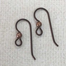 20ga TierraCast Niobium Copper Earwires w/3mm Antique Copper Bead