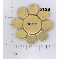 38mm(OD), 18mm(ID) Small Flower/Indented Centre - w/Hole - Pack of 2