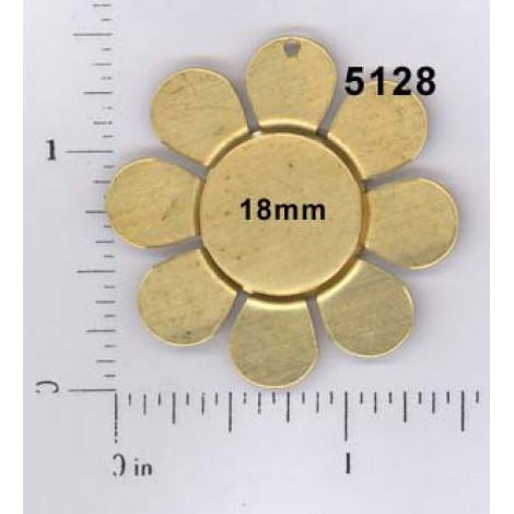 38mm(OD), 18mm(ID) Small Flower/Indented Centre - w/Hole - Pack of 2 38mm(OD), 18mm(ID) Small Flower/Indented Centre - w/Hole - Pack of 2