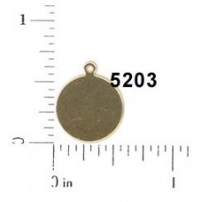 14mm 24ga Raw Brass Blank Circle Drop w/Loop - Pack of 25