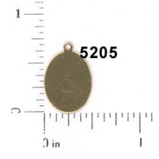 15x12mm Raw Brass Oval Blank Tag - Pack of 10