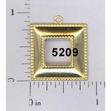 22mm Raw Brass Beaded & Smooth Frame w/Loop - Pack of 4