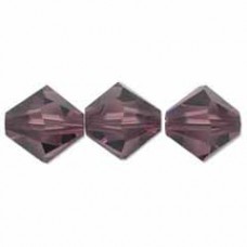 5mm Swarovski Crystal Bicones - Amethyst