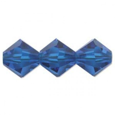 5mm Swarovski Crystal Bicones - Capri Blue