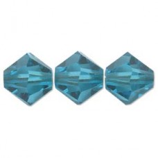 5mm Swarovski Crystal Bicones - Blue Zircon