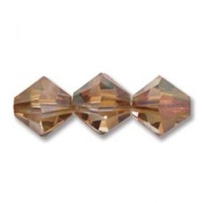 4mm Swarovski 5328 Faceted Bicones - Crystal Copper