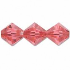5mm Swarovski Crystal Bicones - Indian Pink