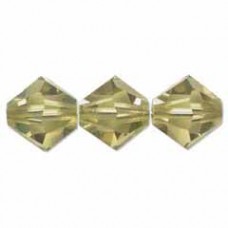 6mm Swarovski Crystal Bicones - Lime - Pack of 12