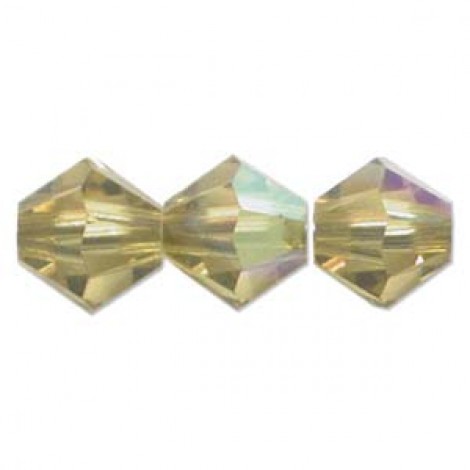 4mm Swarovski Crystal Bicones - Lime AB