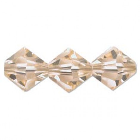 3mm Swarovski Crystal Bicones - Peach Light