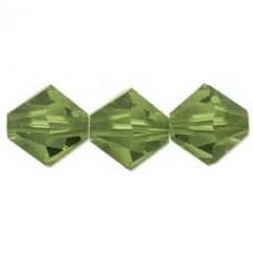 4mm Swarovski Crystal Bicones - Palace Green Opal