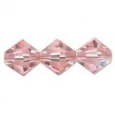 4mm Swarovski Faceted Bicones - Lt Rose AB