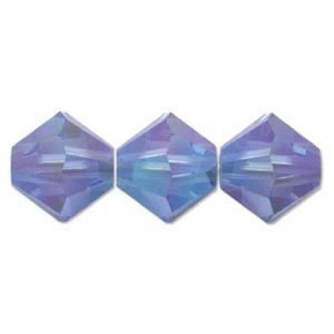 6mm Swarovski Crystal Bicones - Sapphire AB 2X