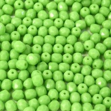 3mm Czech Fire Polished Beads - Opaque Lime Green - Pack of 50