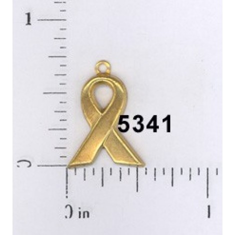 20mm Single Sided Raw Brass Awareness Ribbon Drop
