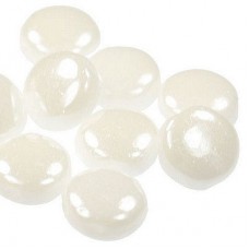 6mm DiscDuo Cz 2-Hole Beads - Chalk White Shimmer