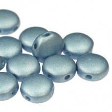 6mm DiscDuo Cz 2-Hole Beads - Metallic Sea Blue