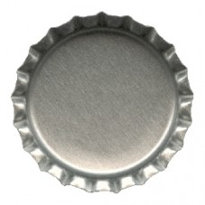 32mm Matte Silver Bottle Cap (Bezel) - Pack of 8