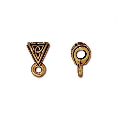 6x9.5mm TierraCast Celtic Bails - Antique 22K Gold Plated - Pack of 2