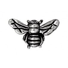 10x16mm TierraCast Honey Bee Beads - Antique Fine Silver Plated - Pack of 2