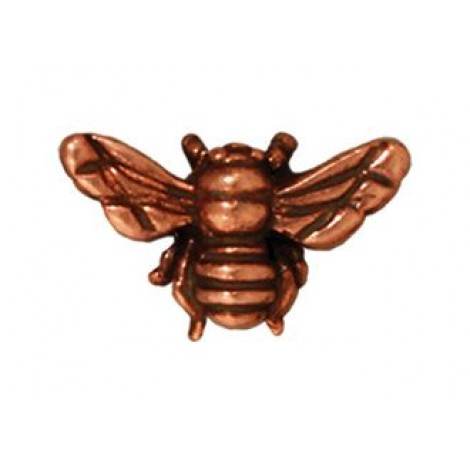 10x16mm TierraCast Honey Bee Beads - Antique Copper Plated - Pack of 2