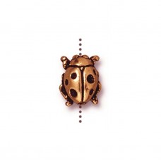 10mm TierraCast Ladybug Beads - Antique Copper