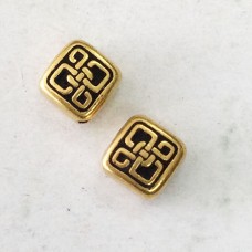 6mm TierraCast Celtic Knot Diamond Bead - Antique 22K Gold Plated - Pack of 2