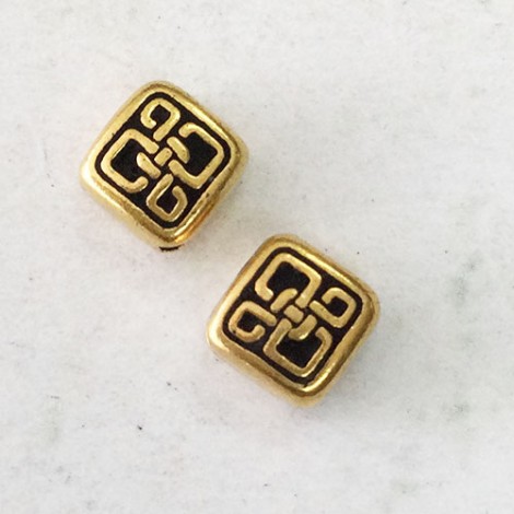 6mm TierraCast Celtic Knot Diamond Bead - Antique 22K Gold Plated - Pack of 2