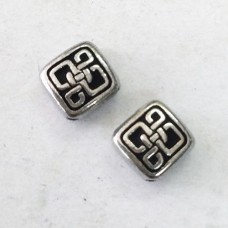 6mm TierraCast Celtic Knot Diamond Bead - Antique Fine Silver Plated - Pack of 2