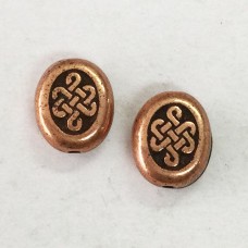7x6mm TierraCast Oval Celtic Knot Beads - Antique Copper Plated - Pack of 2
