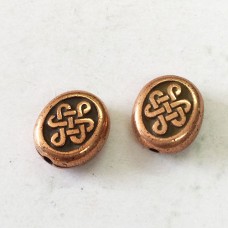 11x8mm TierraCast Oval Celtic Beads - Antique Copper Plated - Pack of 2