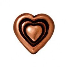 8mm TierraCast Heart Beads - Antique Copper Plated - Pack of 2