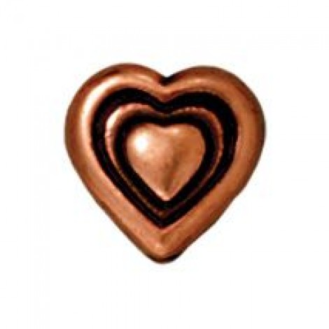 8mm TierraCast Heart Beads - Antique Copper Plated
