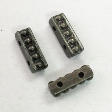 10mm TierraCast Beaded 2-Strand Spacer Bar - Black Oxide - Pack of 2