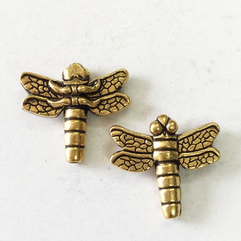 16x18mm TierraCast Dragonfly Beads - Antique Copper Plated - Pack of 2 16x18mm TierraCast Dragonfly Beads - Antique Copper Plated - Pack of 2