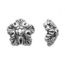 10mm TierraCast Oak Leaf Beadcap - Antique Fine Silver Plated - Pack of 2