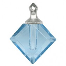 26x20mm Blue Glass Bottle Pendant w/Loop
