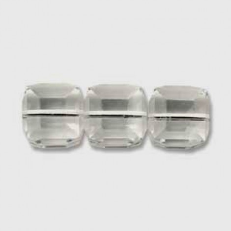6mm Swarovski Crystal Cubes - Crystal Silver Shade