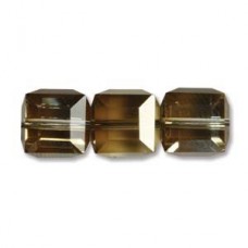 6mm Swarovski Crystal Cubes - Crystal Bronze Shade
