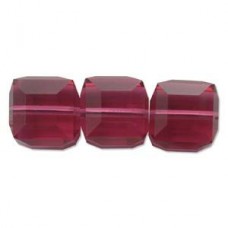 4mm Swarovski Crystal Cubes - Fuchsia - Pack of 2