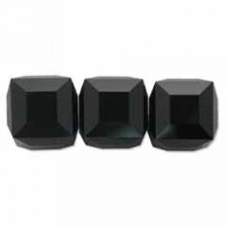 6mm Swarovski Crystal Cubes - Jet