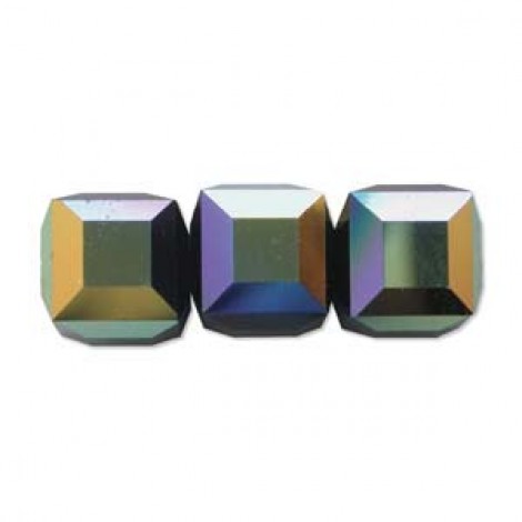 4mm Swarovski Crystal Cubes - Jet AB
