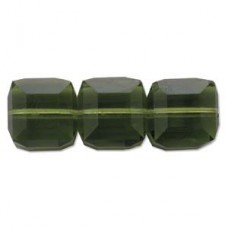 6mm Swarovski Crystal Cubes - Olivine - pack of 2