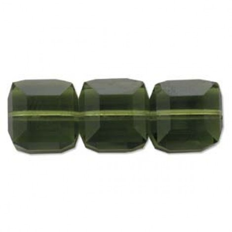 4mm Swarovski Crystal Cubes - Olivine