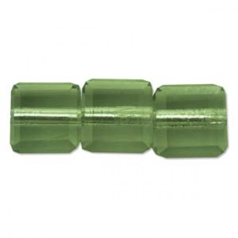 4mm Swarovski Crystal Cubes - Palace Green Opal