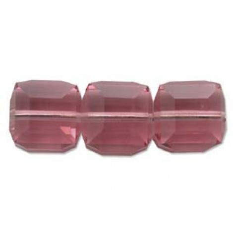 6mm Swarovski Crystal Cubes - Rose