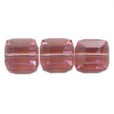 6mm Swarovski Crystal Cubes - Rose AB