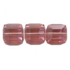 6mm Swarovski Crystal Cubes - Rose AB- Pack of 2